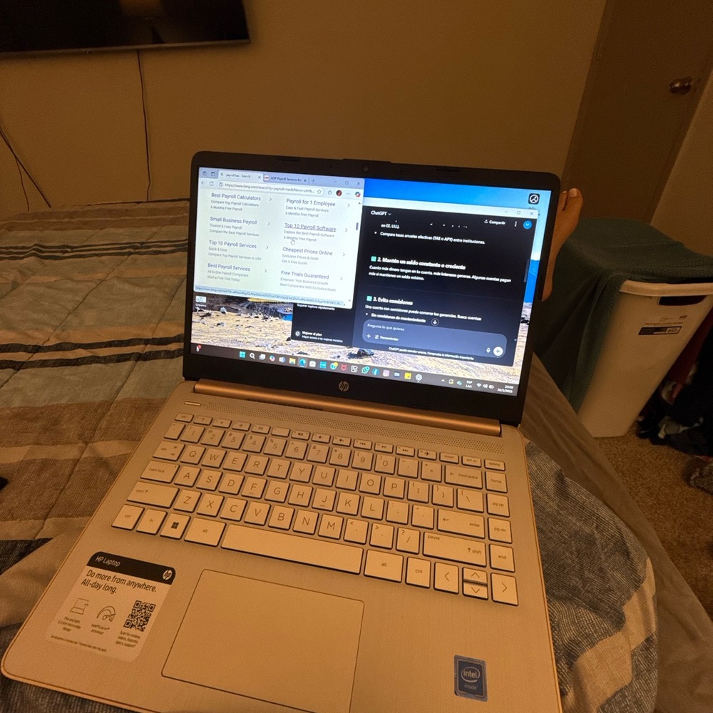 HP Gold Laptop with Sleek Design